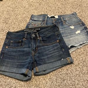 Denim jean shorts, sz 1/2, Hollister American Eagle